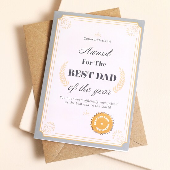 Best Dad Award Father's Day Greetings Card