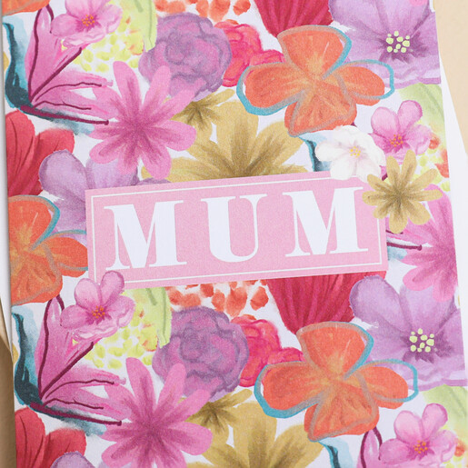 Close Up of Card Close Up of Floral Mum Greetings Card
