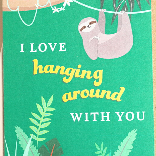 Hanging Around Sloth Greetings Card