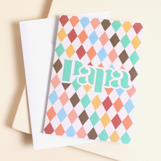 Papa Multicoloured Fathers Day Card