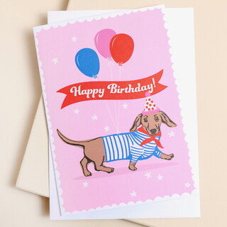 Sausage Dog Birthday Card