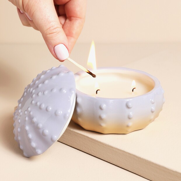 Sea Urchin Lavender Ceramic Candle Sea Urchin Lavender Ceramic Candle