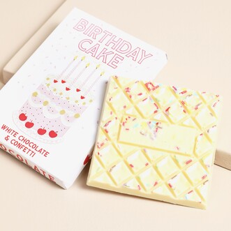 The Chocolate Gift Company Birthday Cake White Chocolate Bar