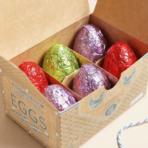 Interior of the The Chocolate Gift Company Half Dozen Chocolate Eggs