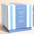 Packaging for the Paddywax Lost at Sea Blue Striped Ceramic Candle