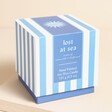 Packaging for the Paddywax Lost at Sea Blue Striped Ceramic Candle