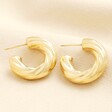 Stainless Steel Chunky Twisted Hoop Earrings in Gold