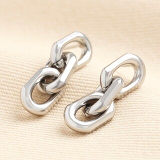 Stainless Steel Paperclip Drop Earrings