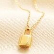 Stainless Steel Gold Padlock Necklace