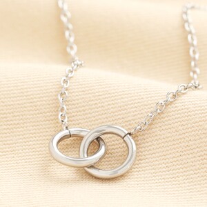 Stainless Steel Interlocking Rings Necklace