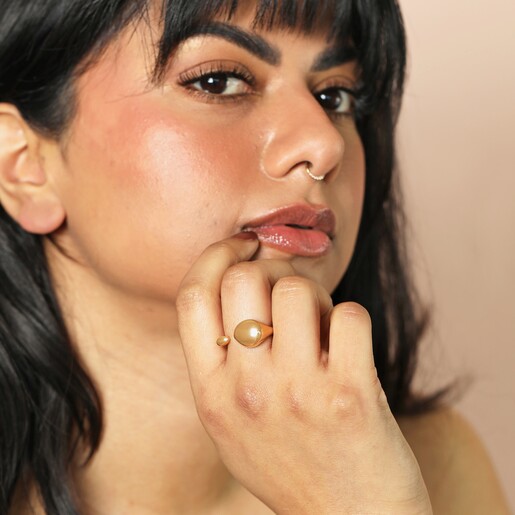 Adjustable Chunky Stainless Steel Pebble Ring