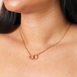 Stainless Steel Interlocking Circles Pendant Necklace in Gold