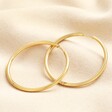 A pair of classic-style hoop earrings in gold