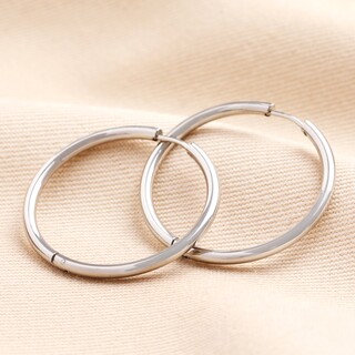 Stainless Steel Medium Hoop Earrings