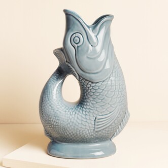 Gurgly 28cm Large Blue Grey Glug Jug
