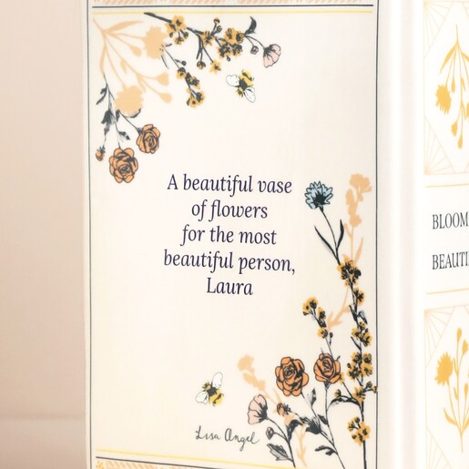 Back of Vase Back of Personalised Ceramic Little Book of Flowers Vase
