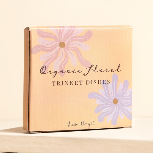 Packaging for Set of 2 Wavy Organic Floral Trinket Dishes