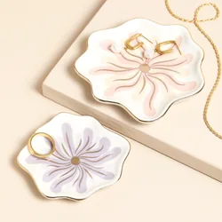 Set of 2 Organic Floral Trinket Dish Set