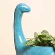 Teal Diplodocus Dinosaur Planter