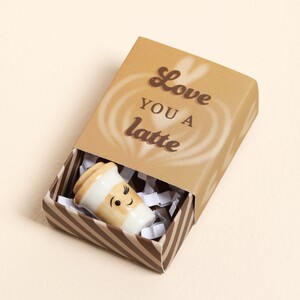 Tiny Matchbox Ceramic Latte Token