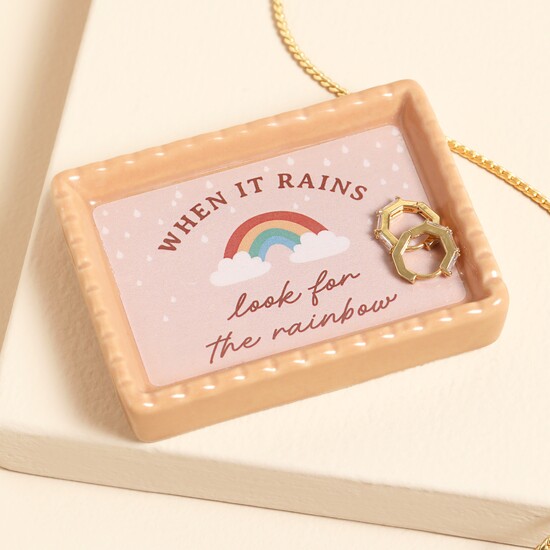 When It Rains Look For The Rainbow Trinket Dish