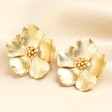 Oversized Flower Stud Earrings in Gold