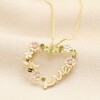 Crystal Flower and Bee 'Love' Pendant Necklace in Gold