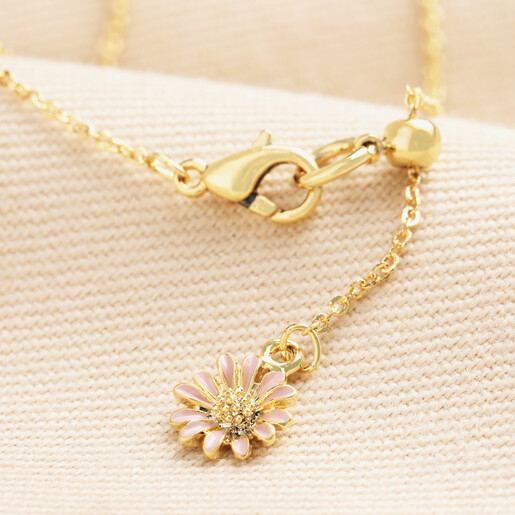 Close Up Close Up of Pink, Yellow and Blue Hummingbird Pendant Necklace in Gold