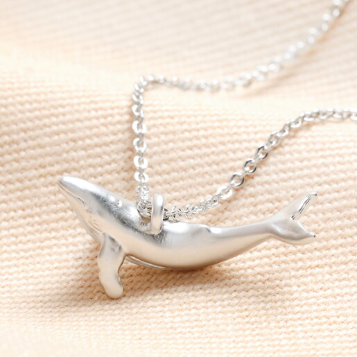 Whale Pendant Necklace in Silver
