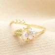 Adjustable Opal Ladybird Ring in Gold