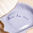 inside of White Shell 'Sea la Vie' Lidded Trinket Dish