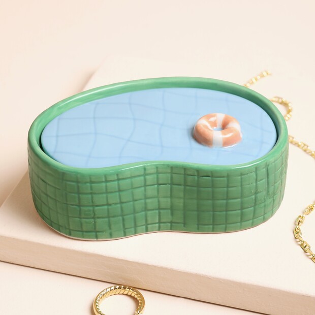 Ceramic Swimming Pool Trinket Tray Ceramic Swimming Pool Trinket Tray