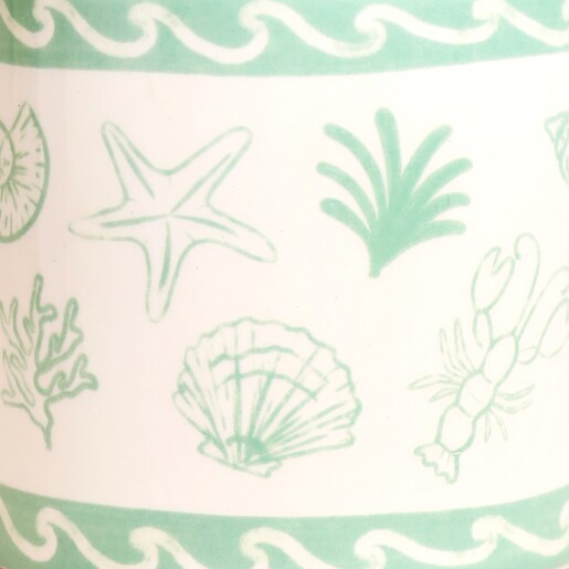 Close Up Close Up of Green Seashells Ceramic Mini Planter