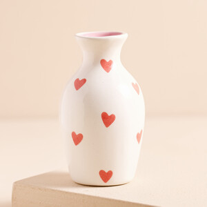 Tiny Red Hearts Bud Vase