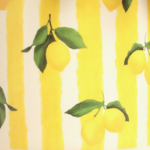 Yellow Striped Lemons Ceramic Planter