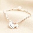 Rose Gold and Silver Mum Beaded Heart Charm Bracelet