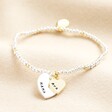 Gold and Silver Mum Beaded Heart Charm Bracelet