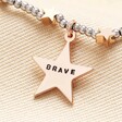 Personalised Stainless Steel Star Beaded Bracelet in Rose Gold Close up