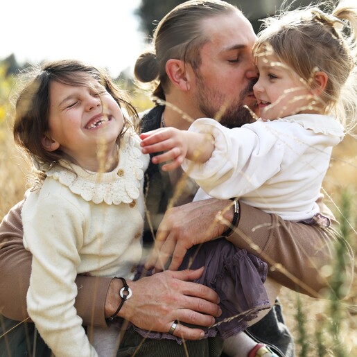 Men's Personalised Sterling Silver Circle Charm Bracelet in Black 