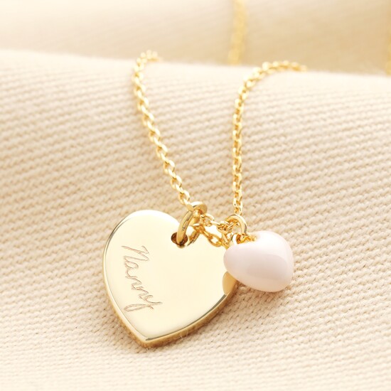 (WHS) Nanny Tiny Enamel Heart Necklace