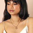 Model Shot of Personalised Stainless Steel Doughnut Pendant Necklace
