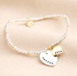 Personalised 50th Birthday Gold and Silver Bead Bracelet