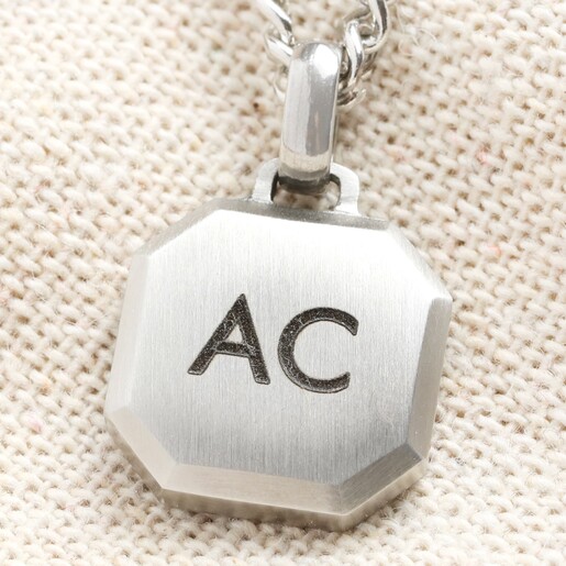 Men's Personalised Stainless Steel Plaque Necklace 