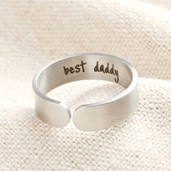 Men's Personalised Stainless Steel Adjustable Brushed Ring