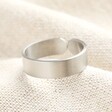 Personalised Adjustable Stainless Steel Brushed Ring