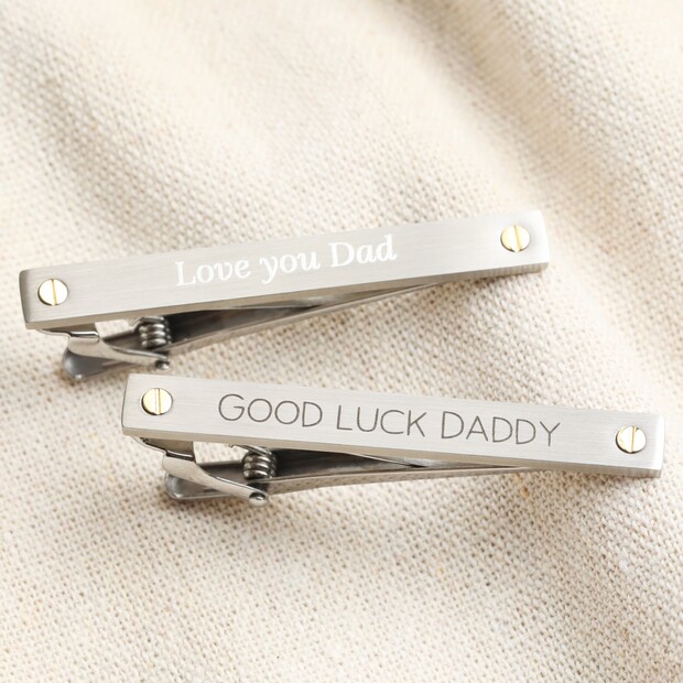 Personalised Stainless Steel Tie Clip Personalised Stainless Steel Tie Clip