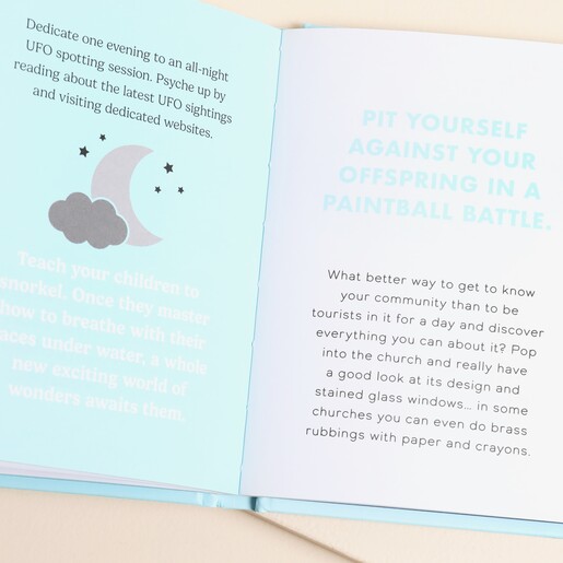 Opened Page of Things to Do Now That You're A Dad Book