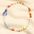 Multi Colour Beaded Floral Necklace