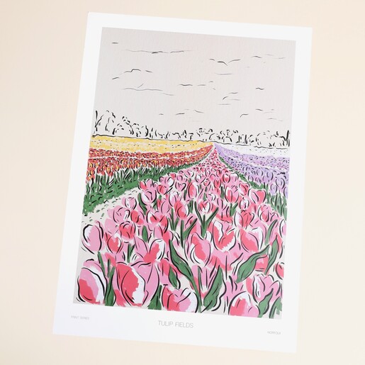 Jenna Crush Illustration Tulip Field Art A3 Print Jenna Crush Illustration Tulip Field Art A3 Print