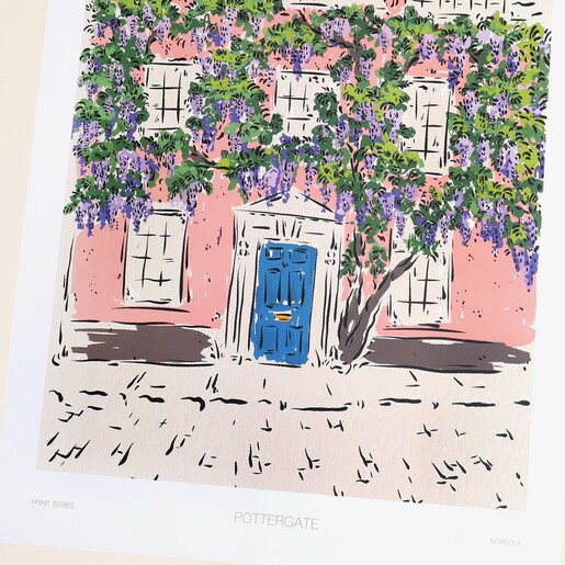 Jenna Crush Illustration Wisteria in Pottergate Norwich A3 Print